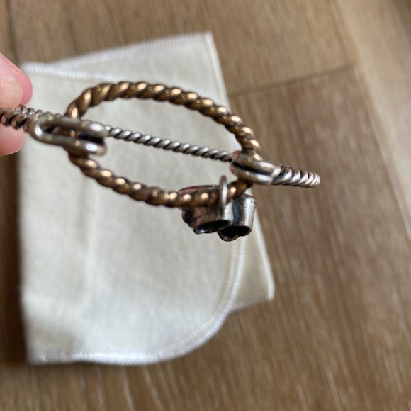 Silver Twisted Bracelet with Shoe Charms - Picture 5 of 14